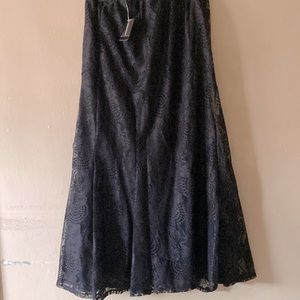 Black long lace skirt